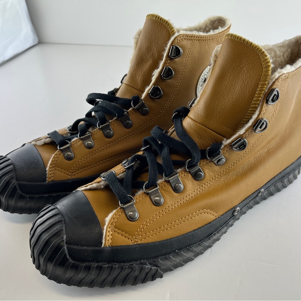Converse Chuck 70 Bosey Hi Sneaker 168161C Wheat Leather Lined Mountain Custom - Picture 3 of 15